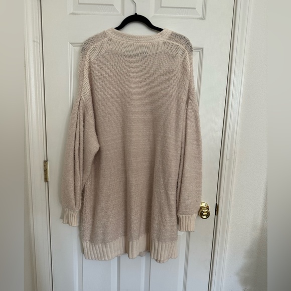 Free people snow drop cardigan size M Ivory/Pink - Picture 6 of 8